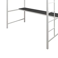Lit mezzanine une place en métal Miles avec bureau