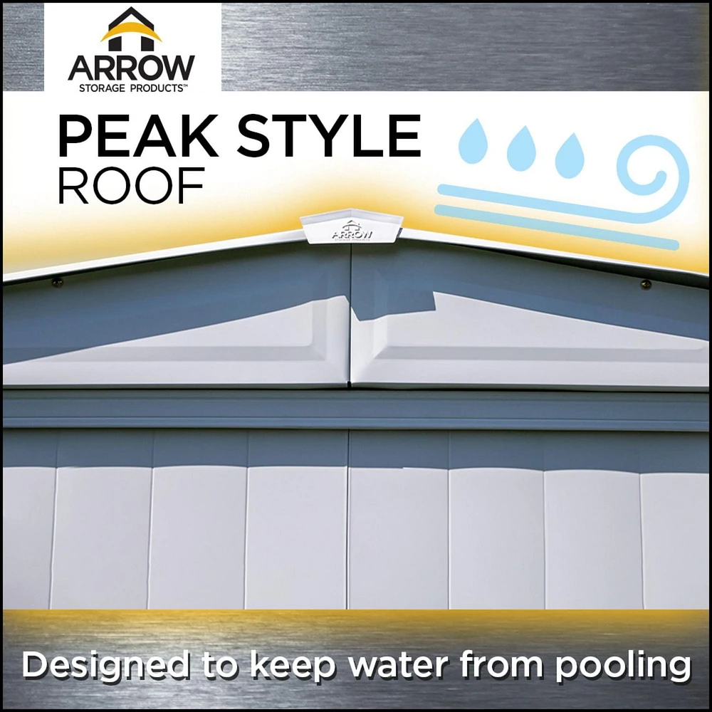 Abri de rangement en acier Arrow Classic 6 x pi Charcoal