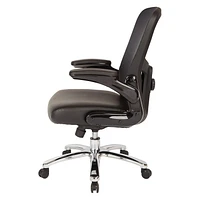 Pro-Line II Big And Tall Black Mesh Back Executive Chair with Bonded Leather Seat And Chrome Base