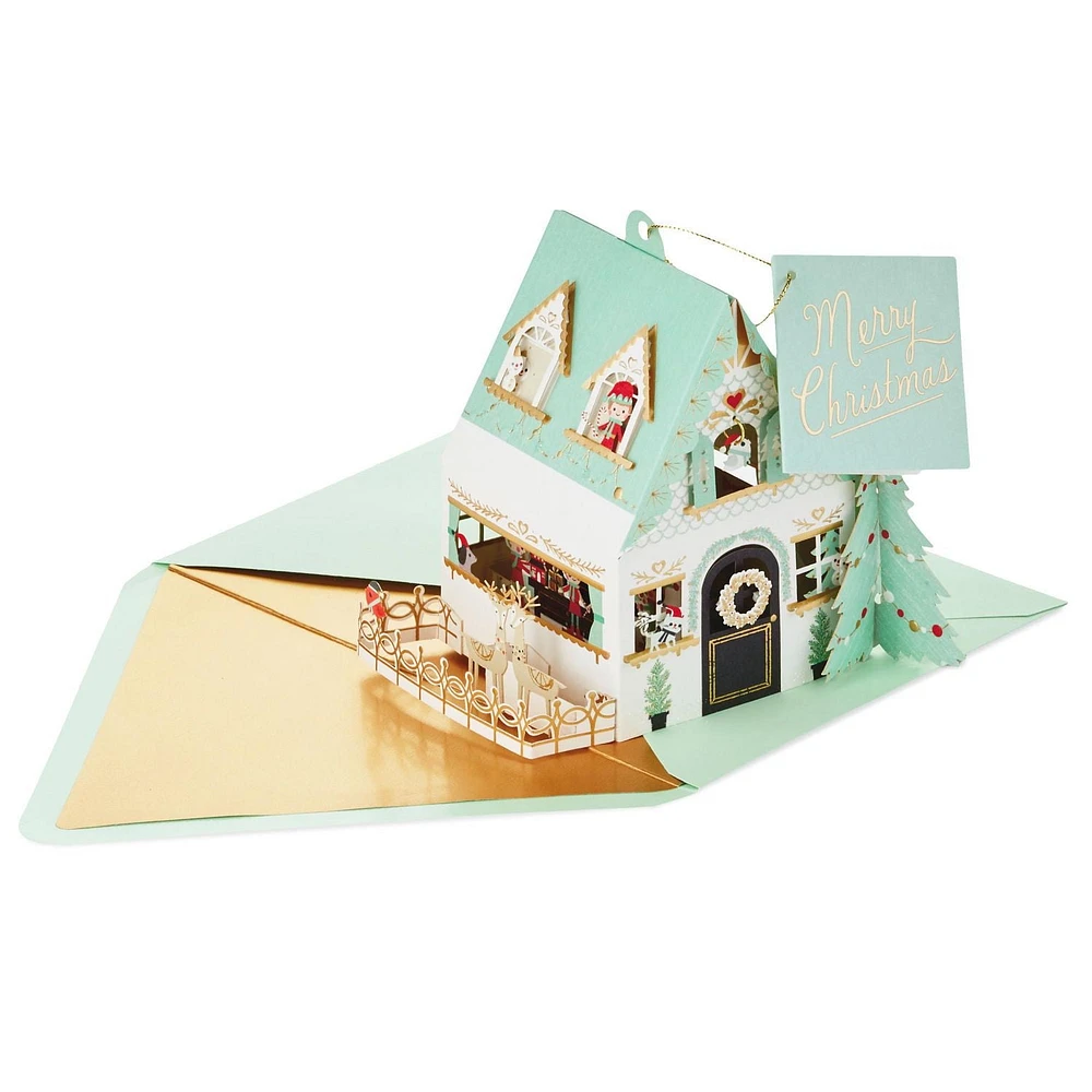 Carte en relief de Noël – Signature de Hallmark (Décoration – Maison du père Noël en 3 dimensions)