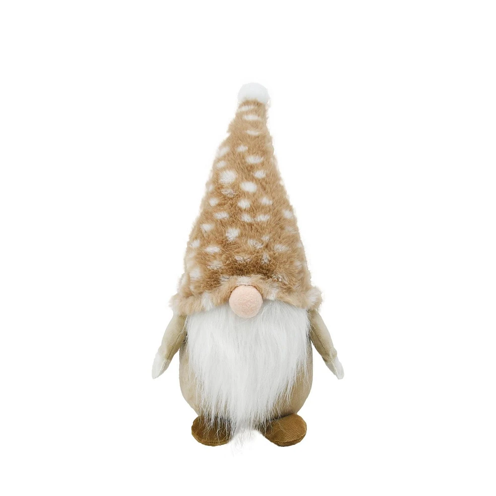 Temps de vacances table décorative tissu fourrure Gnome, brun
