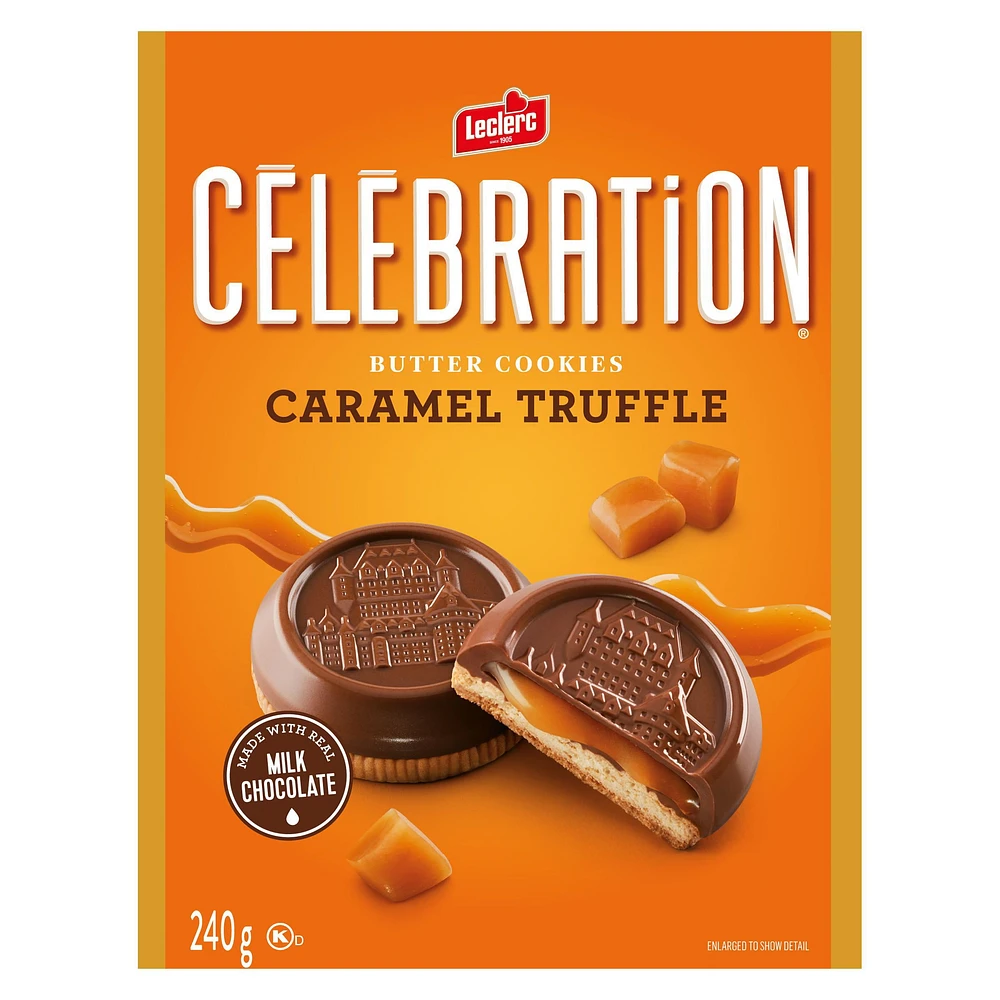 Celebration Milk Chocolate Top Butter Caramel Truffle Cookies, 240g / Boxed Cookies