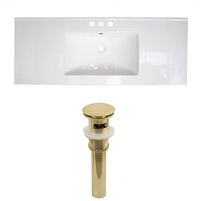 American Imaginations 48.75-in. W Ceramic Top Set White AI-23955