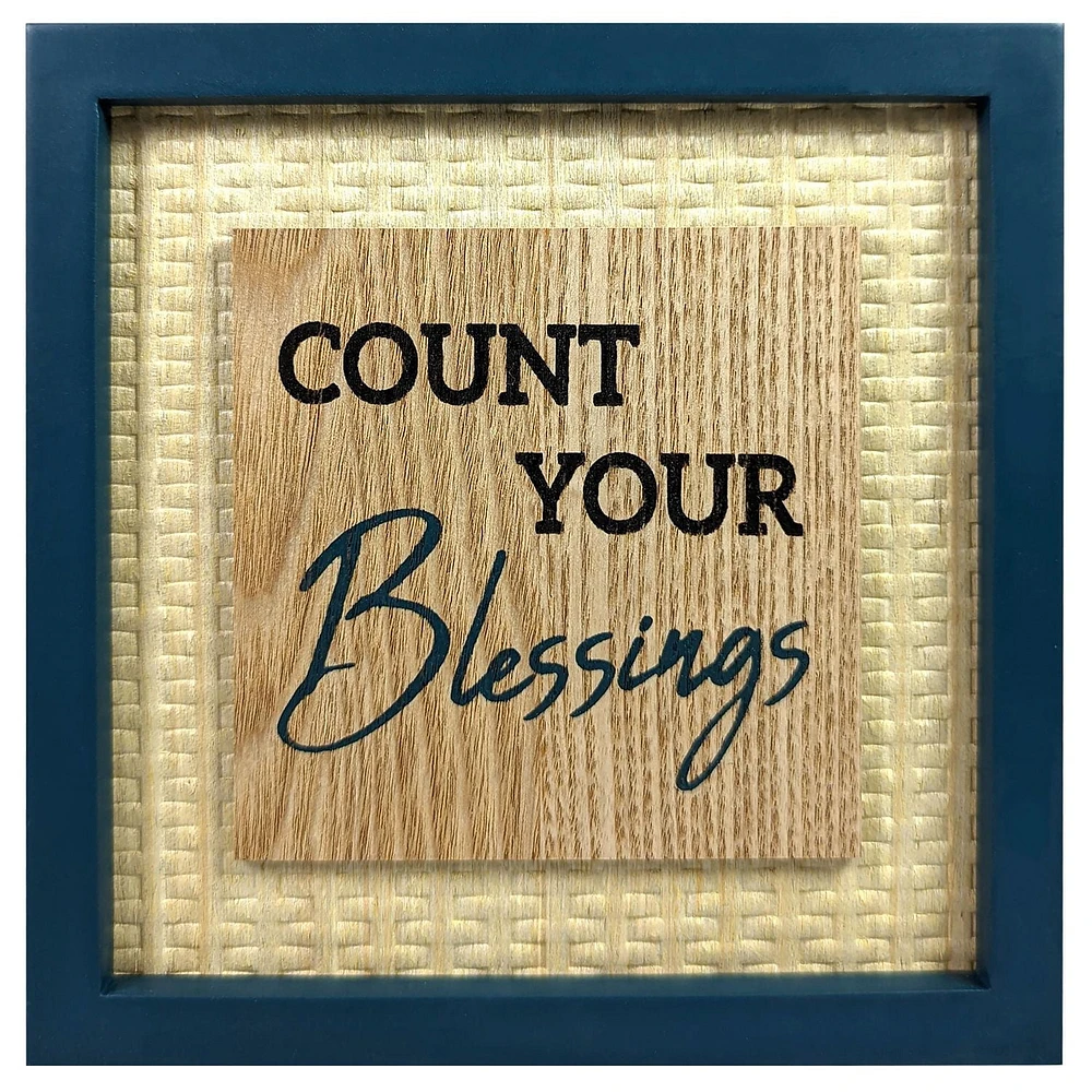 BLESSINGS PLAQUE - NAVY