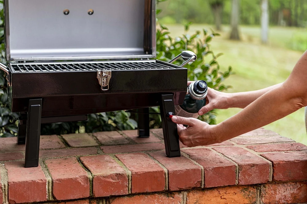 1-Burner Portable Propane Gas Grill in Stainless Steel