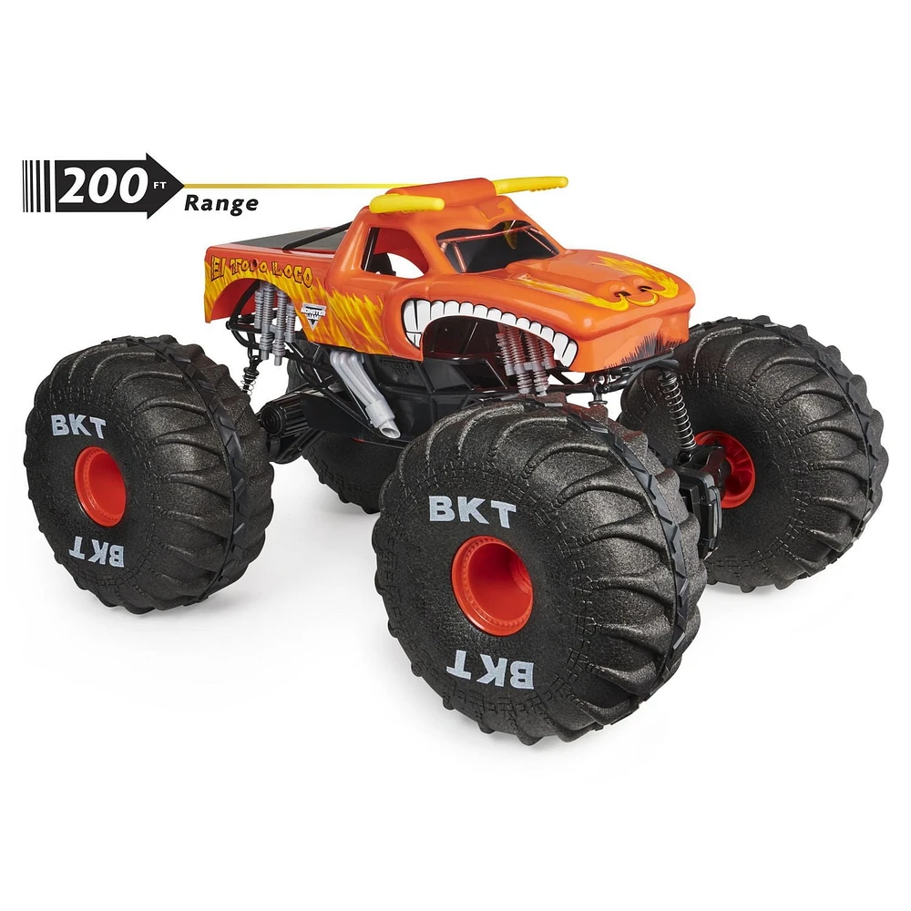 Monster Jam, Monster truck tout-terrain radiocommandé MEGA El Toro Loco officiel pour garçons, enfants et adultes, échelle 1:6
