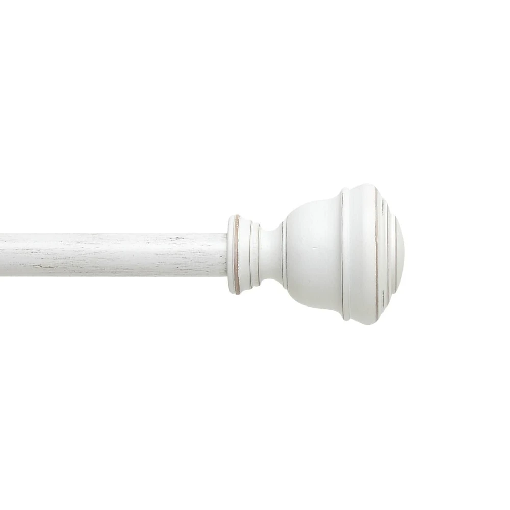 FARM WHITEWASH TIGE 3/4" 42-120" BLANC Tringle à rideau simple