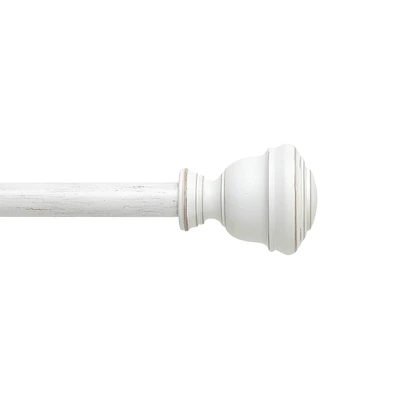 FARM WHITEWASH 3/4" ROD 42-120" WHITE, Single Curtain Rod