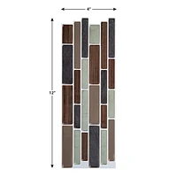 Truu Design Self-Adhesive Peel and Stick Subway Border Tiles, 10 x 3.94 inches, Brown, 12 Pieces