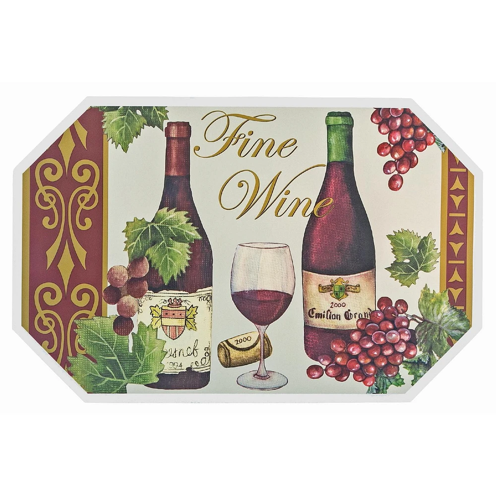 Placemat En Plastique (Octogone) (Vin Fin) - Ensemble De 12