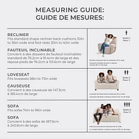 SmartFit Housse de causeuse extensible imperméable avec tissu texturé performant, housse de meuble 1 pièce, lin Housse en tissu