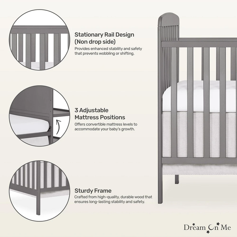 Dream On Me Anna 4 in 1 Full Size Crib and Changing Table Combo, Model #678, Two Storage Shelves