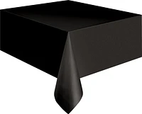 Black Rectangular Plastic Table Cover, 54" x 108", 1ct, 54" x 108"
