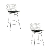 Aserion Counter Stool (26") with metal seat and chrome legs SET OF 2
