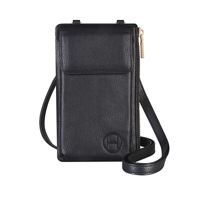 Habitu Universal Vegan Leather Crossbody Wallet - Black