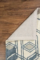 Tapis d'appoint en Laine Aspire Triangle bleu clair et crème de 2 pi x 3 pi