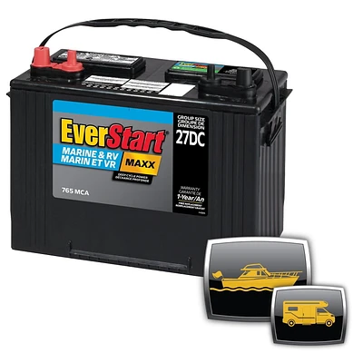 EverStart MARINE MAXX-27DC, 12 Volt, Marine/RV Battery, Group Size 27, 705 MCA, EverStart – Marine Battery