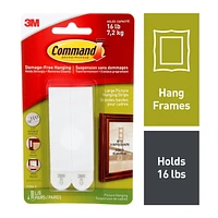Bandes pour cadres 17206-C Command(MC), blanches, grandes, 8 bandes/paquet 8 Bandes Par Paquet, 16 livre