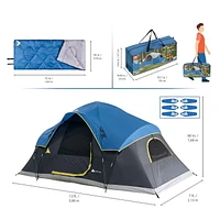 Ozark Trail Ensemble de Camping 3 Pièces - Bleu, Inclut 2 Sacs de Couchage, Capacité Maximale : 6 Personnes. Pack Tente 6 Personnes