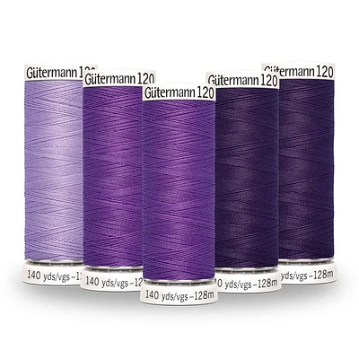 Fil tout usage Gutermann 120 à 100 % polyester paquet de 5 à gradient de couleur