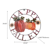 24" Pumpkin Wheel Wall Decor Happy Fall Eh