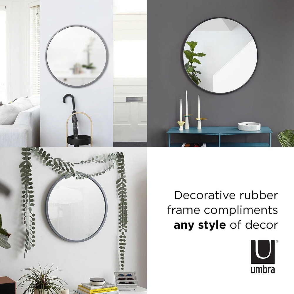 Miroir mural décoratif rond Umbra Hub, noir
