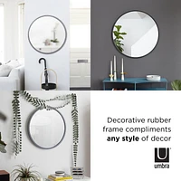 Miroir mural décoratif rond Umbra Hub, noir