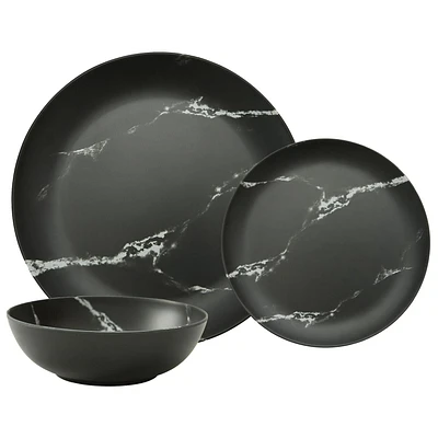 Safdie & Co. Ensemble Diner Marbre Noir Mat 12MCX