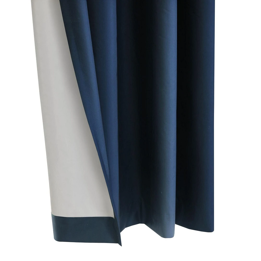 Loft Living Augustow Blackout Grommet Single Curtain Panel 52 x in Navy