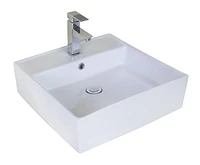 American Imaginations AI-31390 18 po W au-dessus du navire blanc de compteur pour le perçage de centre de 1 trou