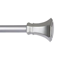 Home Trends Martel Window Curtain Rod, 5/8" Diameter, 28-48" Length, Brushed Nickel