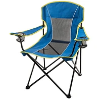 Chaise de Camping Surdimensionnée Ozark Trail à Filet, Couleur Bleu, 100% Polyester Recyclé, Cadre en Acier Robuste Chaise de camping
