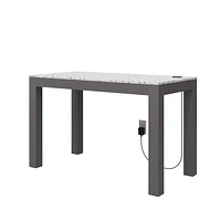 CosmoLiving by Cosmopolitan Astor Desk w/ Wireless Charger, White with Terrazzo Top