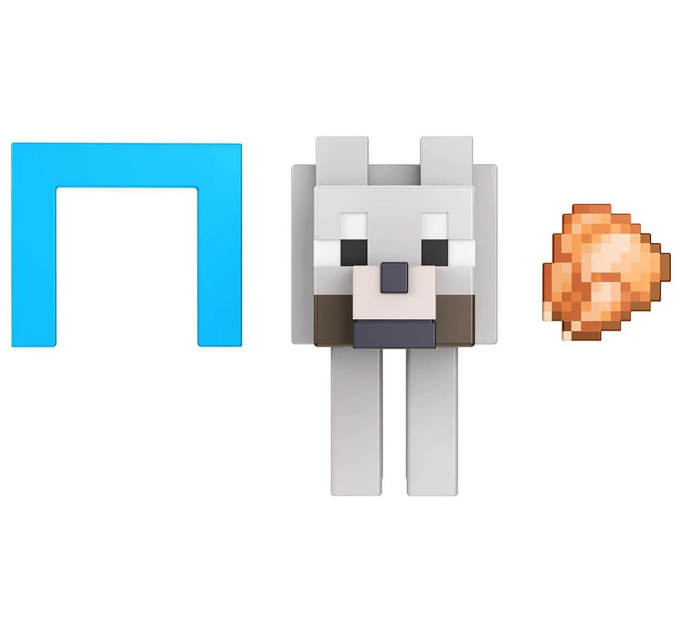 Minecraft Figurine articulée Loup, 8,26 cm, pièce Crée-un-portail