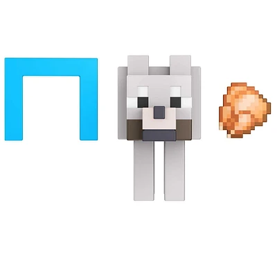 Minecraft Figurine articulée Loup, 8,26 cm, pièce Crée-un-portail