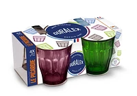 Duralex Picardie Gobelets en verre de couleurs assorties 250 ml, Ensemble de 4