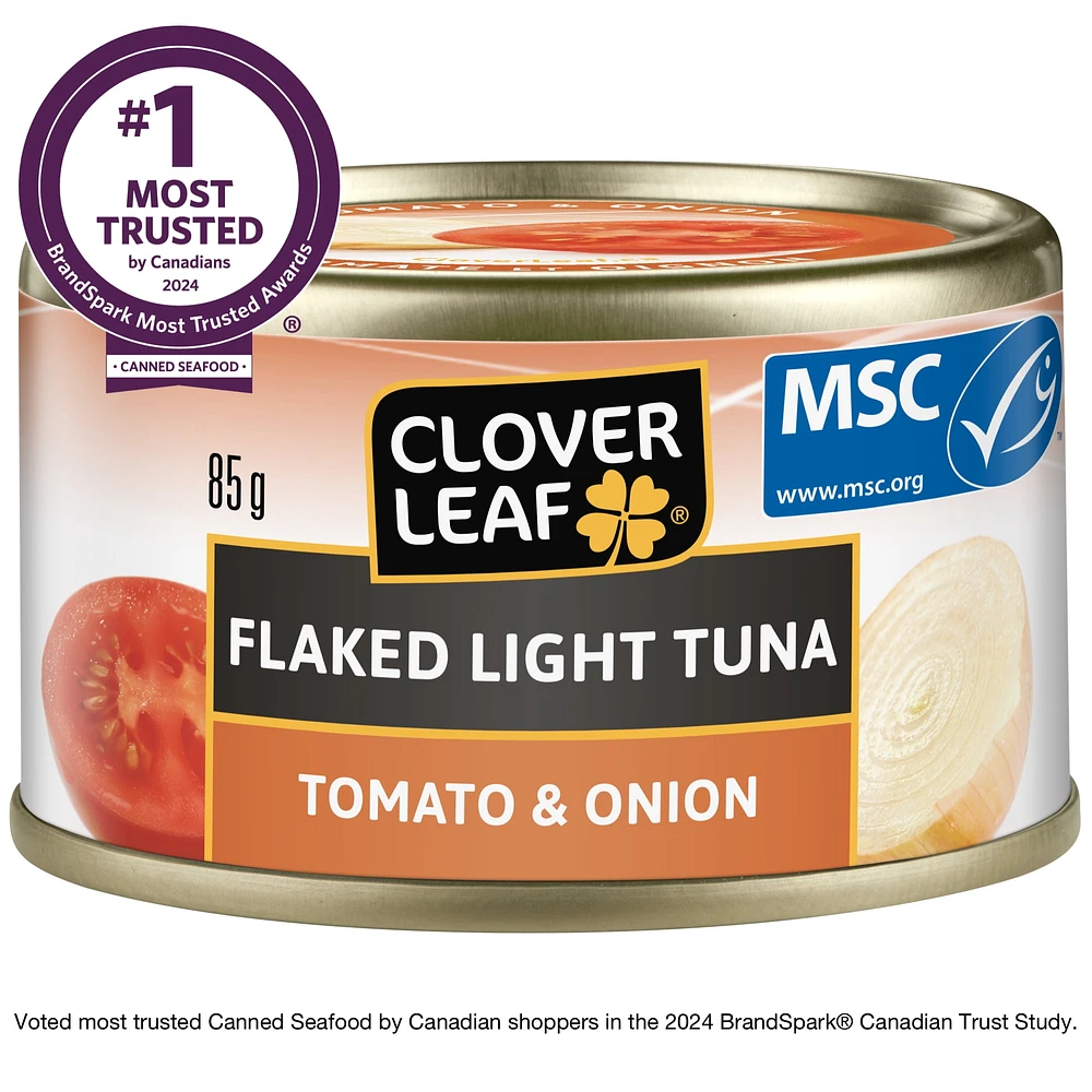 Clover LEAF® Tomato & Onion Flaked Light Tuna, 85 g