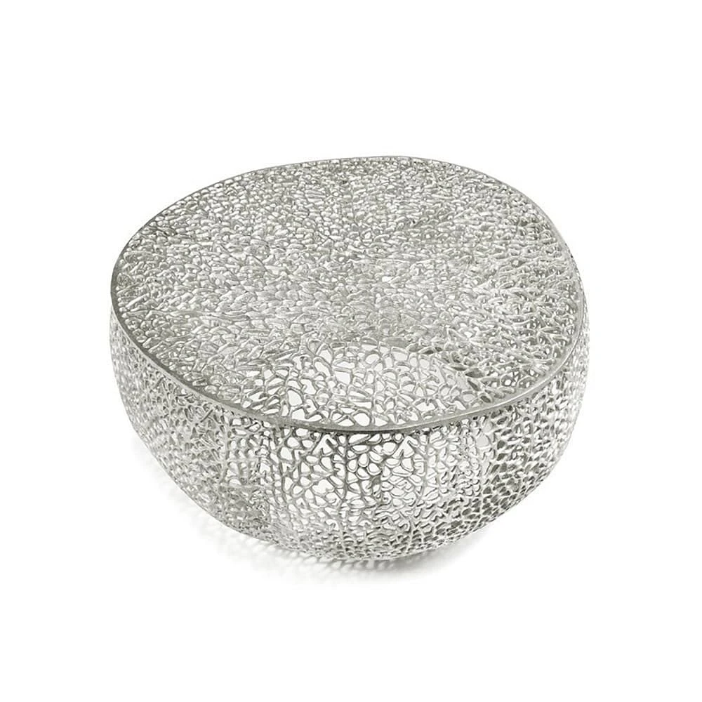 Table basse motif corail argenté