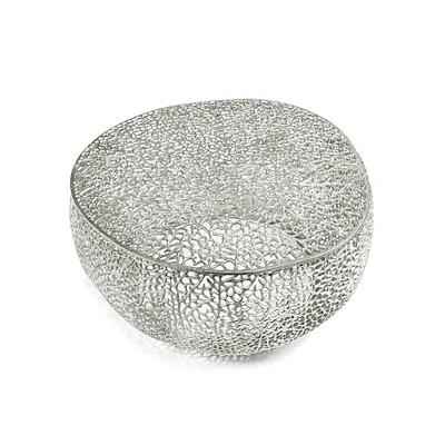 Table basse motif corail argenté