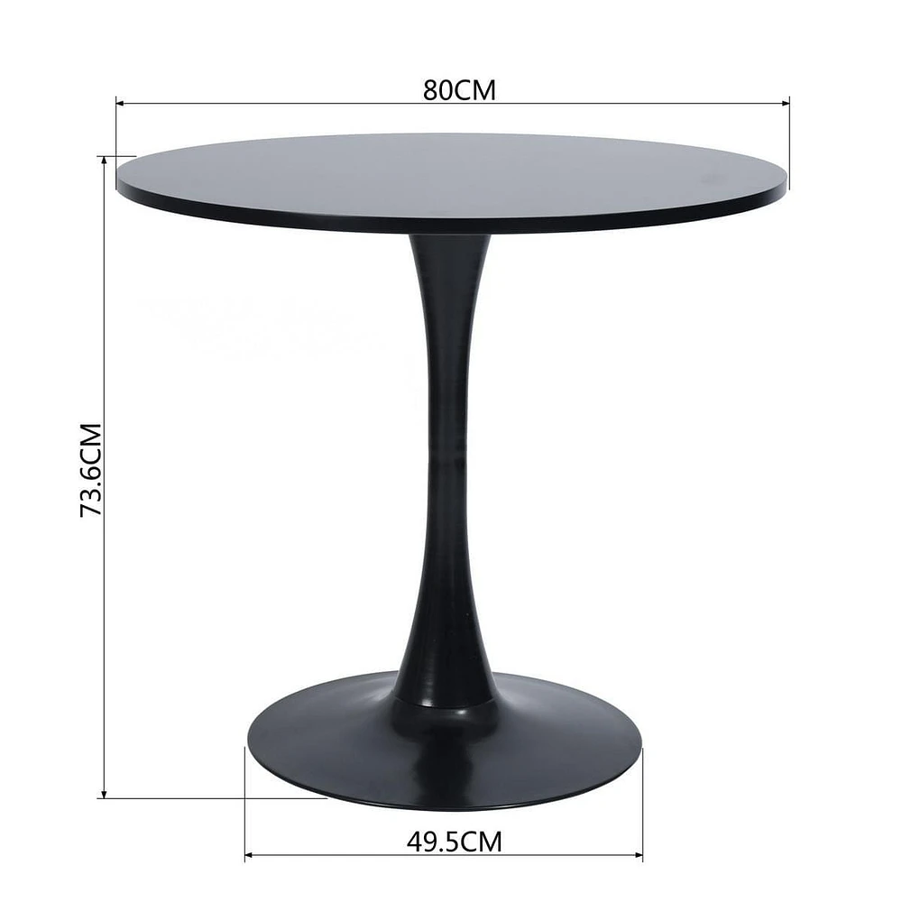 Ensemble de salle à manger 3 pièces Homy Casa avec table ronde et chaises rembourrées pour petites cuisines ou appartements