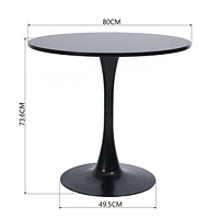 Ensemble de salle à manger 3 pièces Homy Casa avec table ronde et chaises rembourrées pour petites cuisines ou appartements