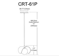 Luminaire suspendu Cresent à 1 lumière, noir mat, verre opale blanc
