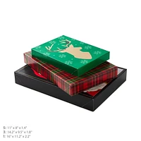 Assortiment de boîtes de Noël – Hallmark – Motifs traditionnels (Paquet de 9 : 5 petites, 3 moyennes et 1 grande)
