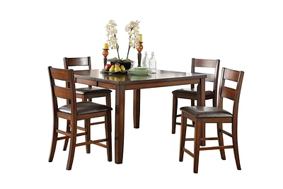 Topline Home Furnishings Ensemble de salle à manger à hauteur de comptoir 5pc espresso bruni