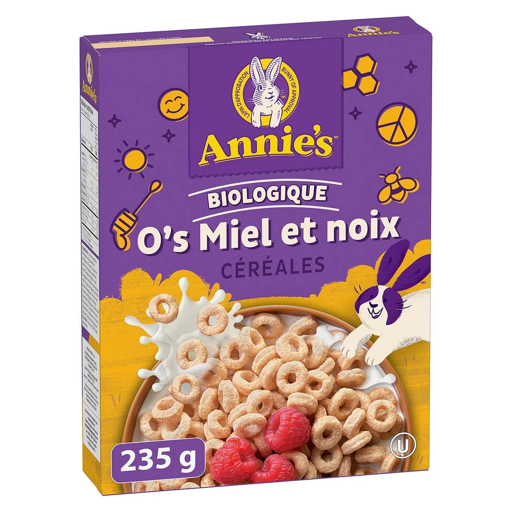 Annie’s Organic Honey Nut O's Breakfast Cereal, Whole Grain, 235 g