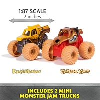 Monster Jam, Mini Launchers Set, Includes Monster Mutt and Earth Shaker 1:87 Scale Die-Cast Monster Trucks, Kids Toys for Boys Ages 3 4 5 6+, Mini Launchers Set