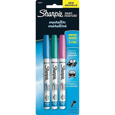 Sharpie Extra Fine Metallic Paint Marker, 3-Pack