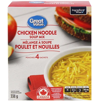 Great Value Chicken Noodle Soup Mix, 338 g