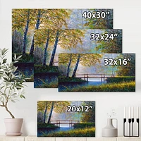 Designart La lumière du soleil du matin et la forêt printanière de l'éveil Art mural sur toile