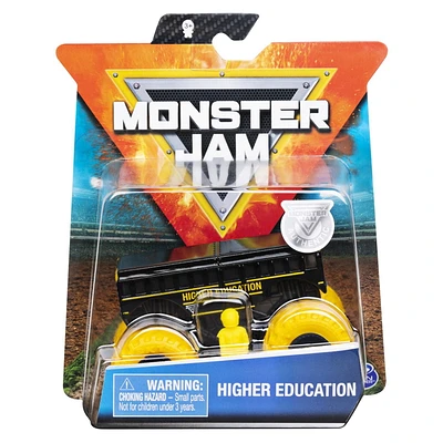 Monster Jam, Monster truck authentique Higher Education en métal moulé à l'échelle 1:64, série Inverse Trucks